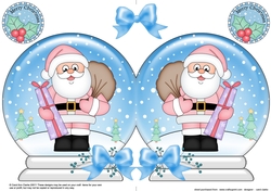 Christmas Snow Globe Shaped Card -  Santa has Presents