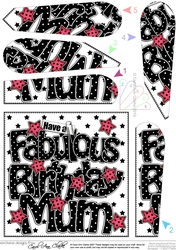 Have a Fabulous Birthday MUM Fan Pyramage Topper