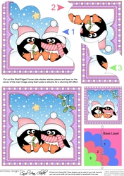 Christmas Penguin Shell Edged Corner Side Stacker