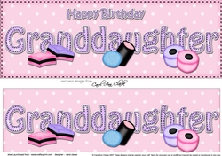 Large DL Happy Birthday GRANDDAUGHTER 3D decoupage