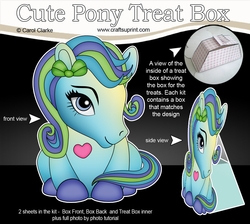 3D Cute Treat Box Gift Set Mini Kit - Cute Little Pony Peppermint
