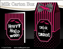3D Halloween Spots & Stripes Milk Carton Treat Box