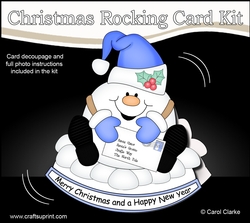 3D Shaped Rocking Christmas Card Mini Kit - Snowball Sam has a Letter for Santa