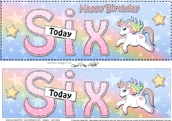 Large DL Happy Birthday SIX TODAY 3D decoupage