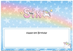 Large DL Happy Birthday SIX TODAY insert