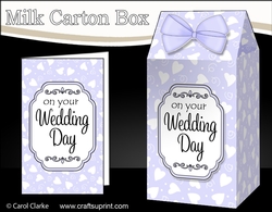 3D Wedding Hearts Milk Carton Treat Box Mini Kit