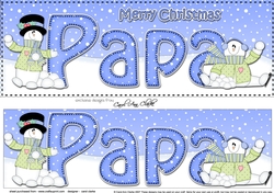 Large DL Merry Christmas PAPA 3D decoupage 