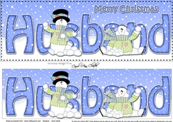 Large DL Merry Christmas HUSBAND 3D decoupage 