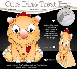 3D Cute Dino Treat Box Gift Set Mini Kit - Cute Little Longfang Dino