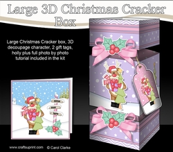 3D Large Christmas Cracker Box -  Rudolph has an Xmas Tree
