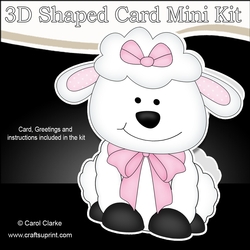 3D Shaped Card Kit - Cute Little Laura Lamb