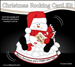 3D Shaped Rocking Christmas Card Mini Kit - Snowman Oli wants it to Snow