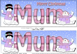 Large DL Merry Christmas MUM 3D decoupage 