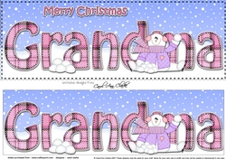 Large DL Merry Christmas GRANDMA 3D decoupage 