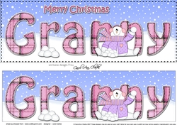 Large DL Merry Christmas GRANNY 3D decoupage