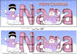 Large DL Merry Christmas NANA 3D decoupage