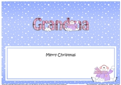 Large DL Merry Christmas GRANDMA insert