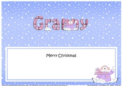 Large DL Merry Christmas GRANNY insert