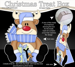 3D Christmas Treat Box Gift Set Mini Kit - Rudolph has Presents