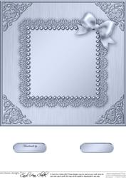 8 x 8 Metallic Lace and Bow Card Front