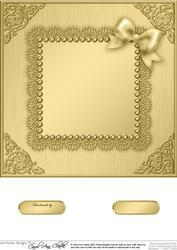 8 x 8 Metallic Lace and Bow Card Front