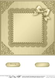 8 x 8 Metallic Lace and Bow Card Front