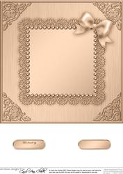 8 x 8 Metallic Lace and Bow Card Front