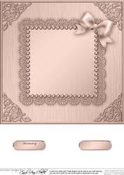8 x 8 Metallic Lace and Bow Card Front