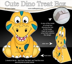 3D Cute Dino Treat Box Gift Set Mini Kit - Cute Little Lizzy Dino