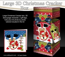 Image of cup914037_359 - 3D Large Christmas Cracker Box -  Oops Rudolph is Skating!
