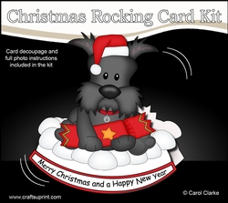 3D Shaped Rocking Christmas Card Mini Kit - Little Scottie Dog