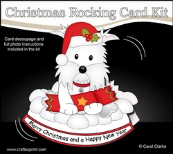 3D Shaped Rocking Christmas Card Mini Kit - Little Westie Dog