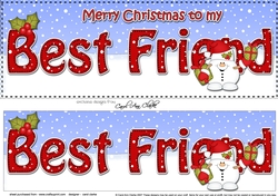 Large DL Merry Christmas BEST FRIEND insert with Snowball Sam