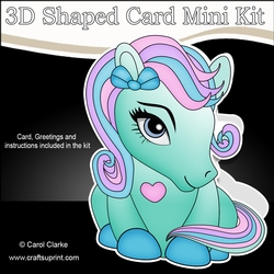 3D Shaped Card Mini Kit - Cute Little Pony Minty 