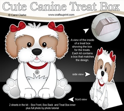 3D Cute Canine Treat Box Gift Set Mini Kit - Little Cavachon Dog Button