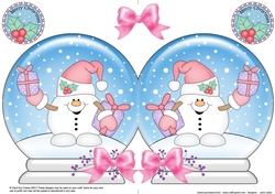 Christmas Snow Globe Shaped Card - Snowball Sam has Presents