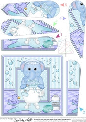 Cute Little Elephant Bathtub Buddies Fan Pyramage Topper