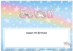 Large DL Happy Birthday SEVEN TODAY insert
