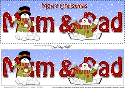 Large DL Merry Christmas MUM & DAD 3D decoupage
