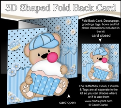 3D Shaped No-Hole Fold Back Mini Kit - Cute Little Austin Bear
