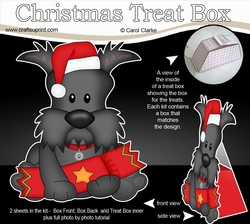 3D Christmas Treat Box Gift Set Mini Kit - Little Scottie Dog