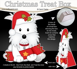 3D Christmas Treat Box Gift Set Mini Kit - Little Westie Dog
