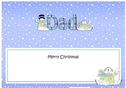 Large DL Merry Christmas DAD insert with Snowman Rio