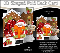 3D Shaped No-Hole Fold Back Christmas Card Mini Kit - Santa has an Xmas Present