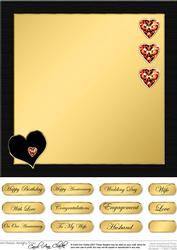 Elegant Hearts Matching 8 x 8 Insert Panel and Greetings
