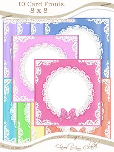 8 x 8 Pearls and Lace Card Fronts Kit