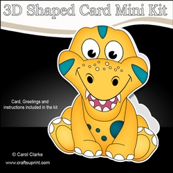 3D Shaped Card Kit - Cute Little Lizzy Dino