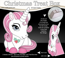 3D Christmas Treat Box Gift Set Mini Kit - Cute Little Unicorn