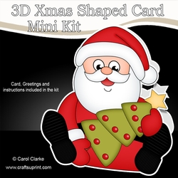 3D Shaped Christmas Card Kit - Santa has an Xmas Tree