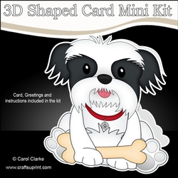 3D Shaped Card Kit - Little Shih Tzu Dog Duke